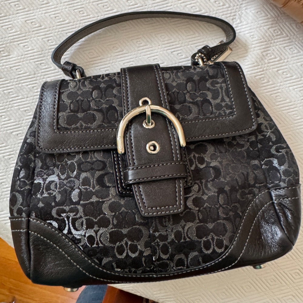 Coach signature C lurex top handle mini satchel bag 3598